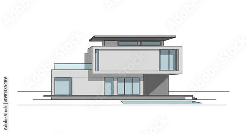 Modern Architectural Design of a Sleek Two Story House.
