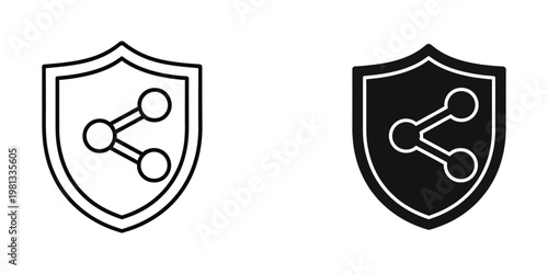 Contrast between secure and insecure network connection icons within shield symbols