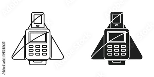 Two point of sale terminals in different color schemes displayed side by side