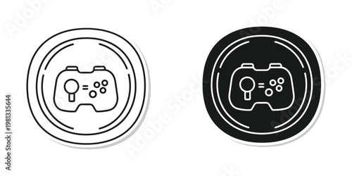 Comparison of classic and modern game controller icons with analog stick representation