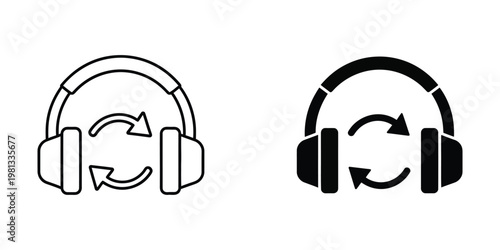 Headphones with audio direction indicators in contrasting styles