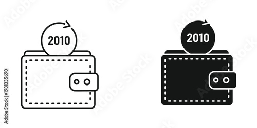 Evolution of wallet designs from 2010 highlighting a modern twist with rotation and color
