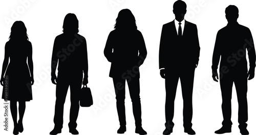 Business people silhouette a group of professionals standing together