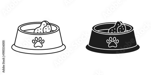 Comparison of pet food bowls with different designs and contents