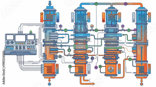 Industrial machinery and equipment diagram.
