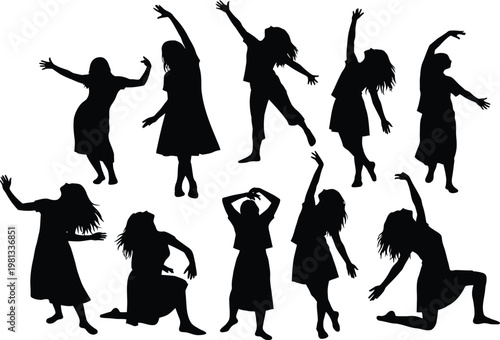 Joyful celebration a silhouette of people dancing and rejoicing together