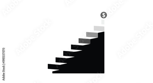 stairway to success business concept with dollar