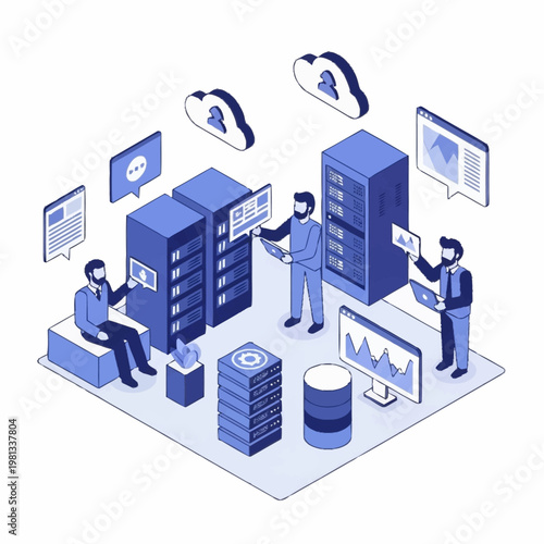 IT professionals working with servers and cloud technology.