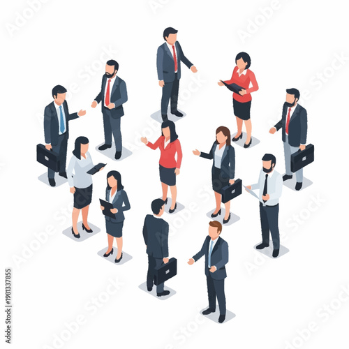 Diverse group of business professionals in a meeting.