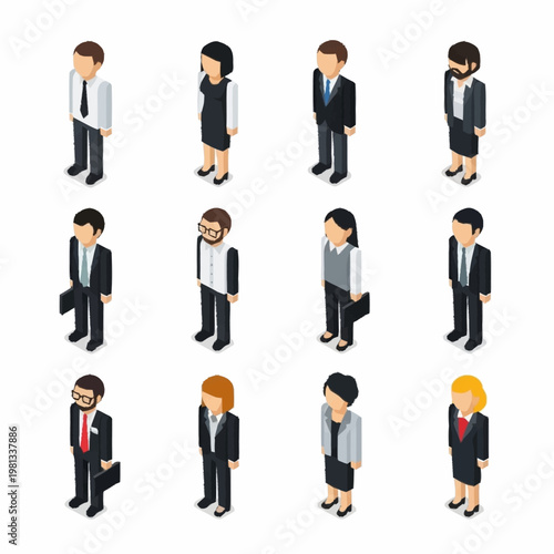 Isometric Business People Collection Professional Characters.