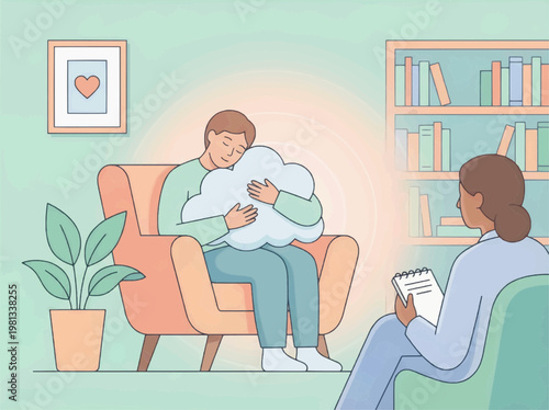 calm mind, mental health, mindfulness, calm illustration, emotional balance, mental wellness, peaceful illustration, psychology vector, therapy concept, relaxation vector, calm lifestyle, mental aware