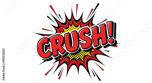 Comic book explosion effect with bold CRUSH text in red