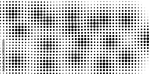 Black polka dots seamless pattern on white background. Halftone minimalist abstract wall in diagonal lines.