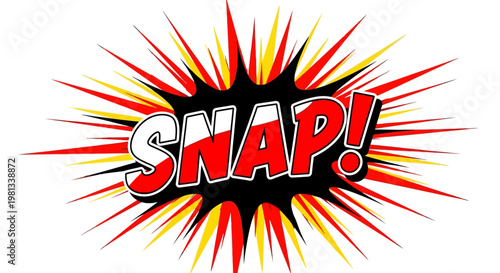 A comic book-style illustration of a loud SNAP exclamation mark bursting with colorful energy.