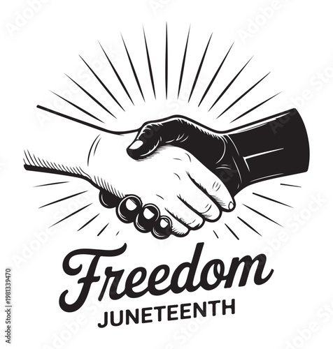 Handshake Celebrating Freedom on Juneteenth