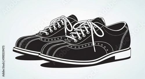 Classic Black Leather Oxford Shoes with White Laces.