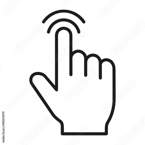Finger tapping gesture icon for touch screen interaction feedback