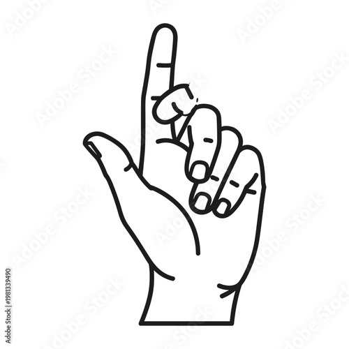 Hand gesture icon with index finger raised for pointing or selection