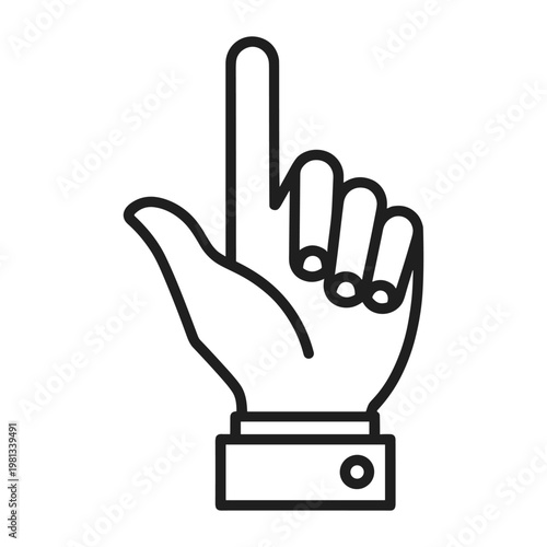 Simple index finger pointing gesture icon for web navigation