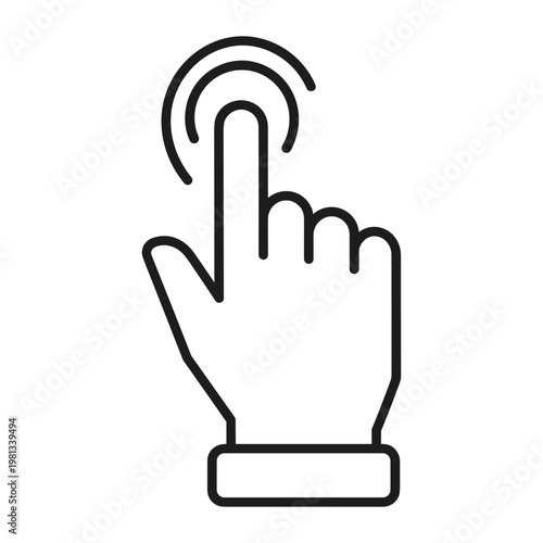 Minimalist hand click gesture icon for digital interface design