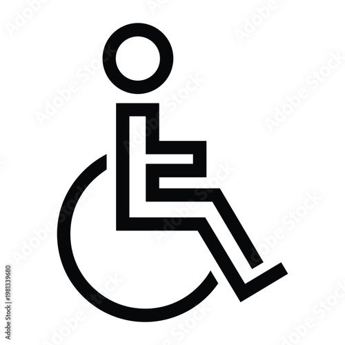 Standardized wheelchair accessibility icon for public building navigation
