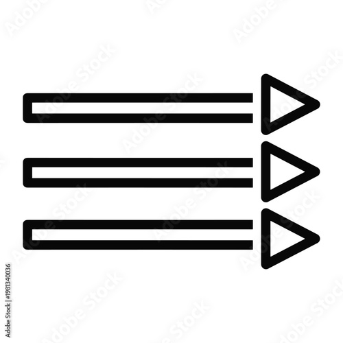 Tableau sur toile List menu icon with three horizontal lines and directional arrows