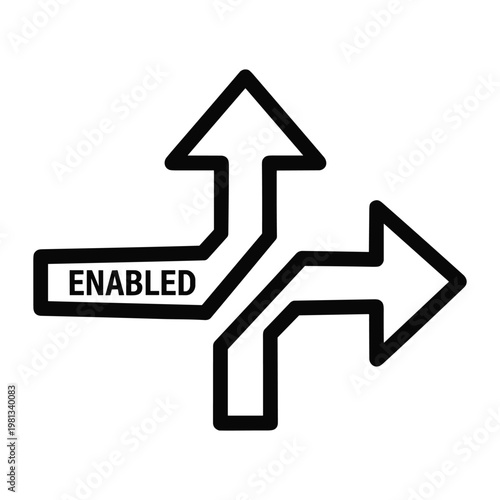 Enabled arrow path icon representing active state and direction
