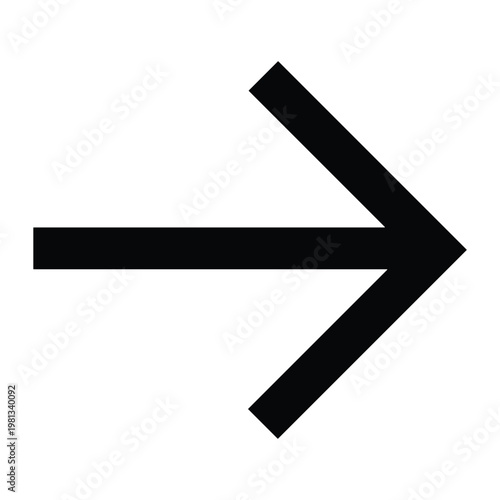 Bold black directional arrow pointing to the right for web navigation