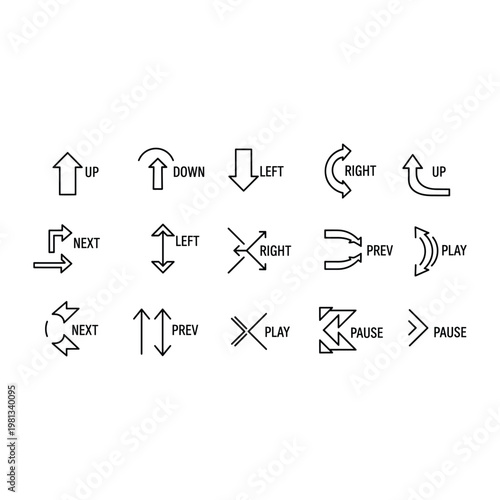 Comprehensive collection of UI navigation icons for web and app design