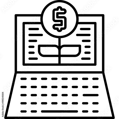 Digital Investment Outline Icon