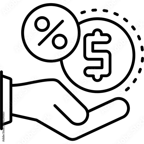 Mutual Fund Return Outline Icon