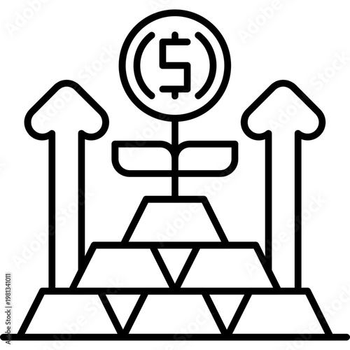 Gold Investment Outline Icon