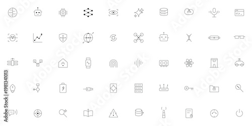 Collection of diverse hand drawn symbols and icons in black and white