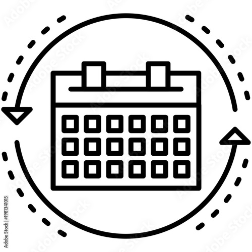 Recurring Subscription Outline Icon