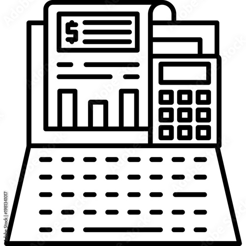 Income Report Outline Icon