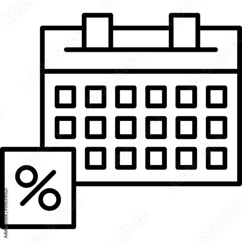 Income Calendar Outline Icon