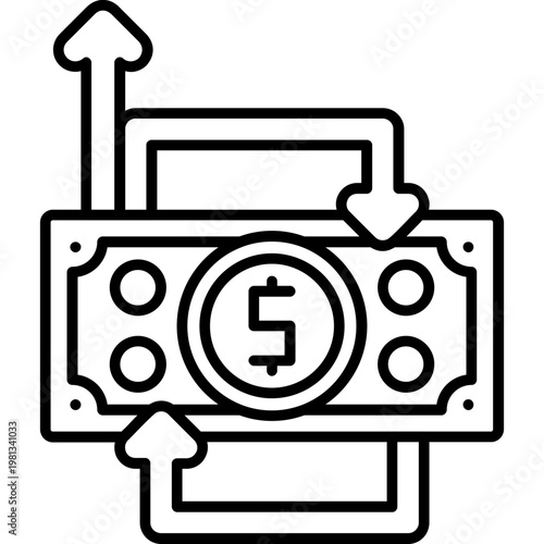 Stable Cash Flow Outline Icon