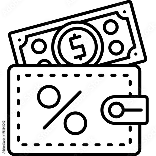 Credit Interest Outline Icon