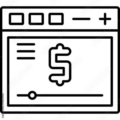Advertising Revenue Outline Icon