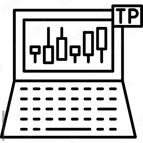 Profit Monitor Outline Icon