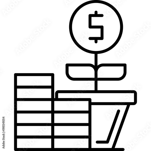 Passive Growth Outline Icon