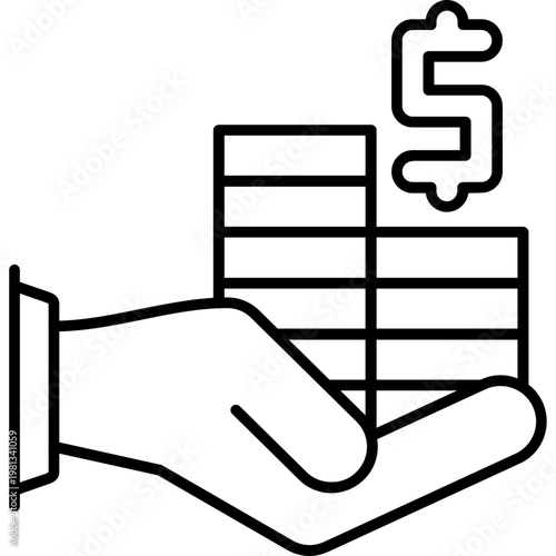 Earnings Trend Outline Icon