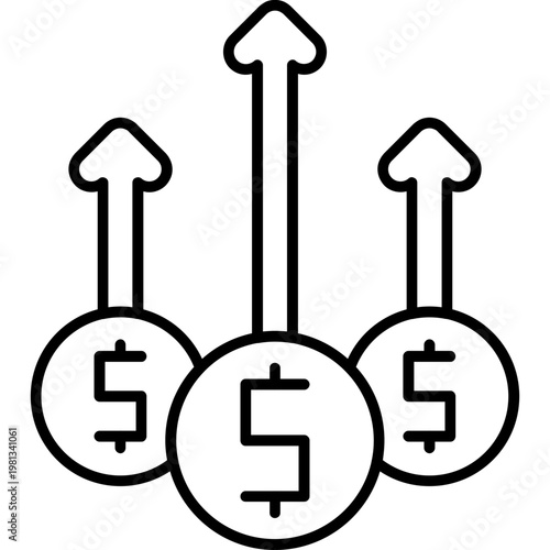 Income Goal Chart Outline Icon