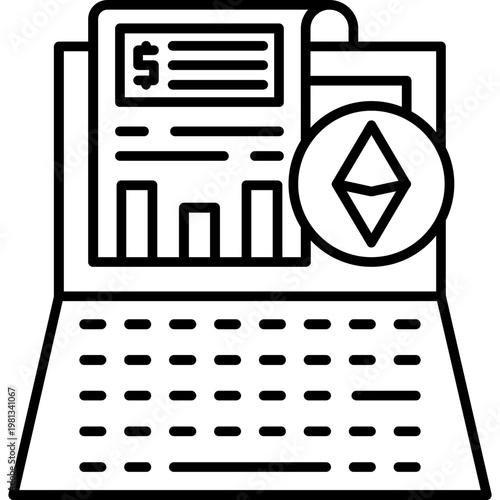 Smart Contract Income Outline Icon