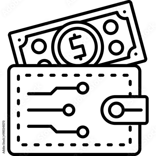 Digital Wallet Outline Icon