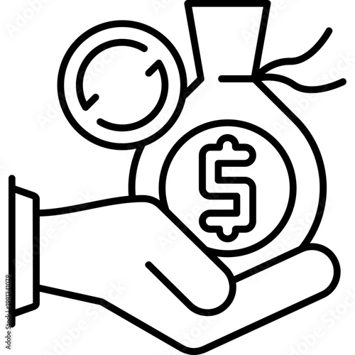 Investment Return Outline Icon