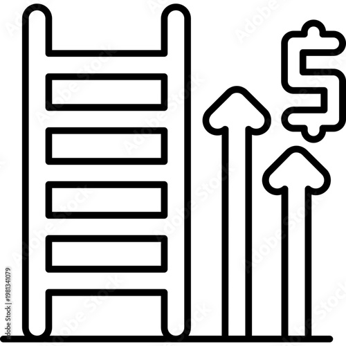 Financial Ladder Outline Icon