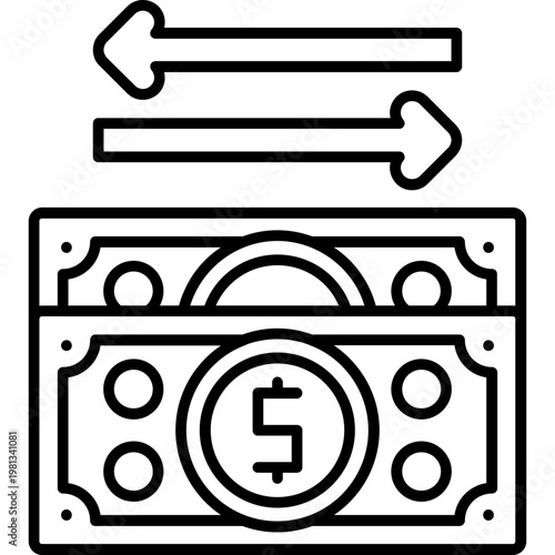 Money Cycle Outline Icon