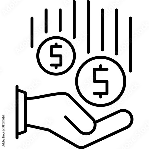 Income Stream Outline Icon