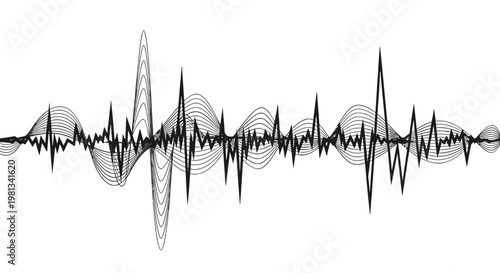 Graphic representation of sound waves.